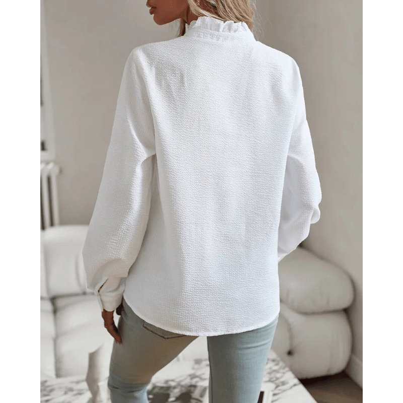 Nata | Chemise Chic À Volants Pour Femme | Manches Longues - Looksy