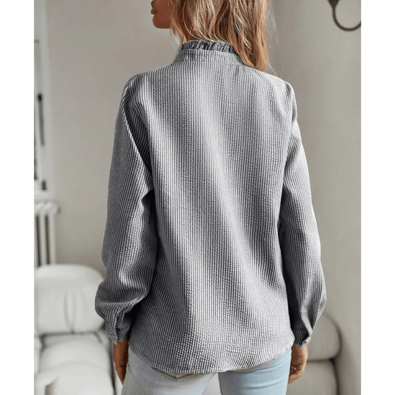 Nata | Chemise Chic À Volants Pour Femme | Manches Longues - Looksy
