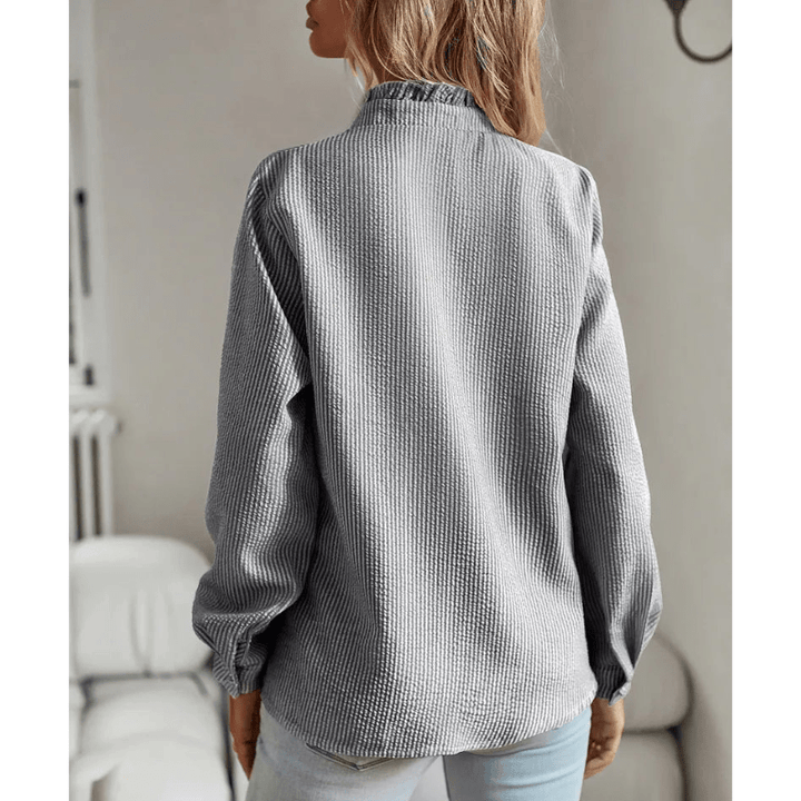 Nata | Chemise Chic À Volants Pour Femme | Manches Longues - Looksy