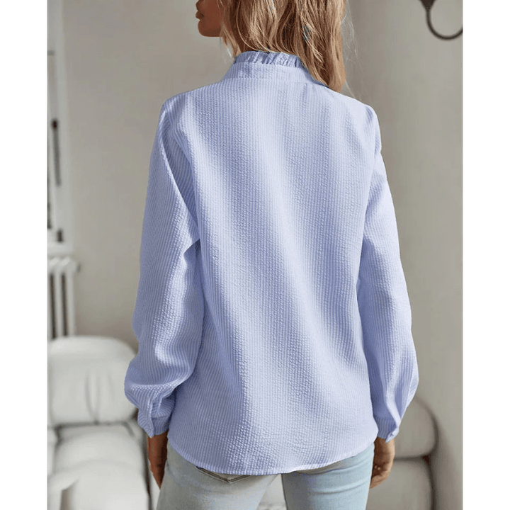 Nata | Chemise Chic À Volants Pour Femme | Manches Longues - Looksy