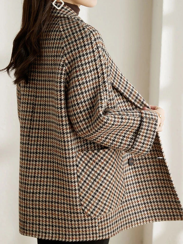 Veste à Carreaux Femme Chic et Confortable