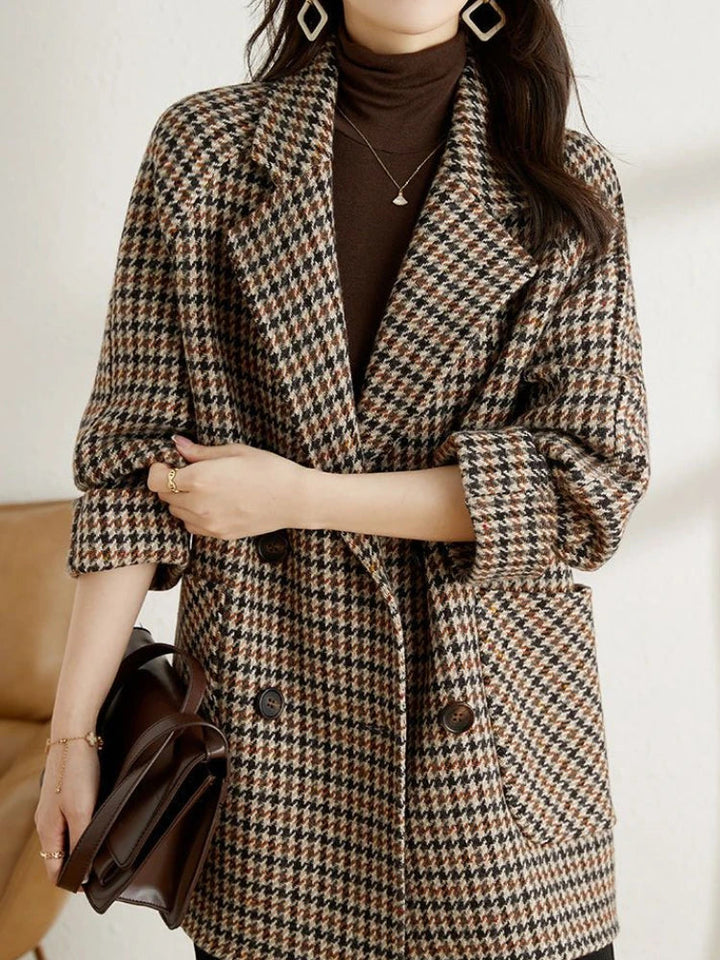 Veste à Carreaux Femme Chic et Confortable