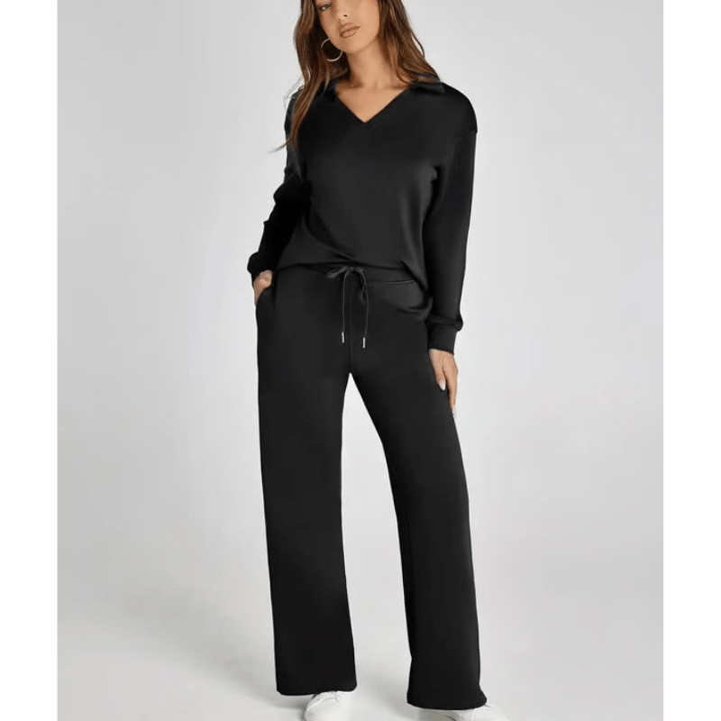 Nidia | Ensemble Décontracté Pour Femme Avec Col V | Deux Pièces - Looksy