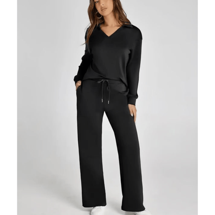 Nidia | Ensemble Décontracté Pour Femme Avec Col V | Deux Pièces - Looksy
