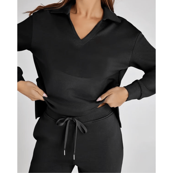 Nidia | Ensemble Décontracté Pour Femme Avec Col V | Deux Pièces - Looksy
