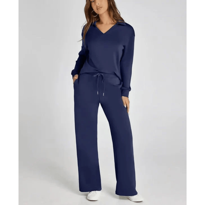 Nidia | Ensemble Décontracté Pour Femme Avec Col V | Deux Pièces - Looksy
