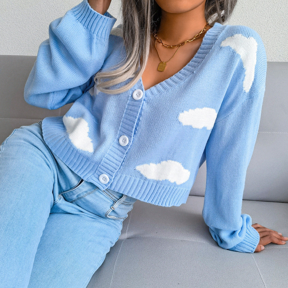 Cardigan Court Nuages : Douceur Originale Quotidienne