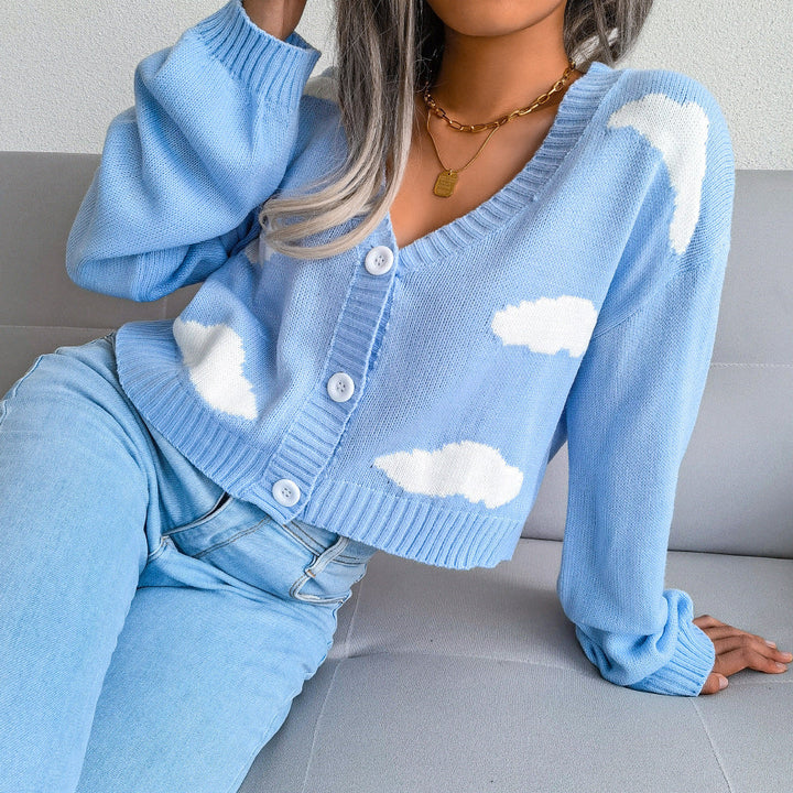 Cardigan Court Nuages : Douceur Originale Quotidienne