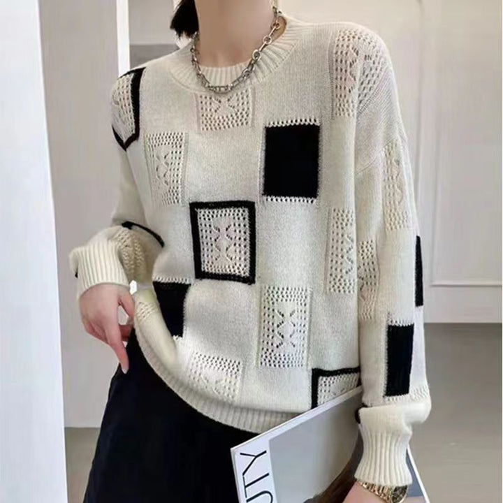 Pull Graphique Chic : Tricot Doux, Style Moderne & Original