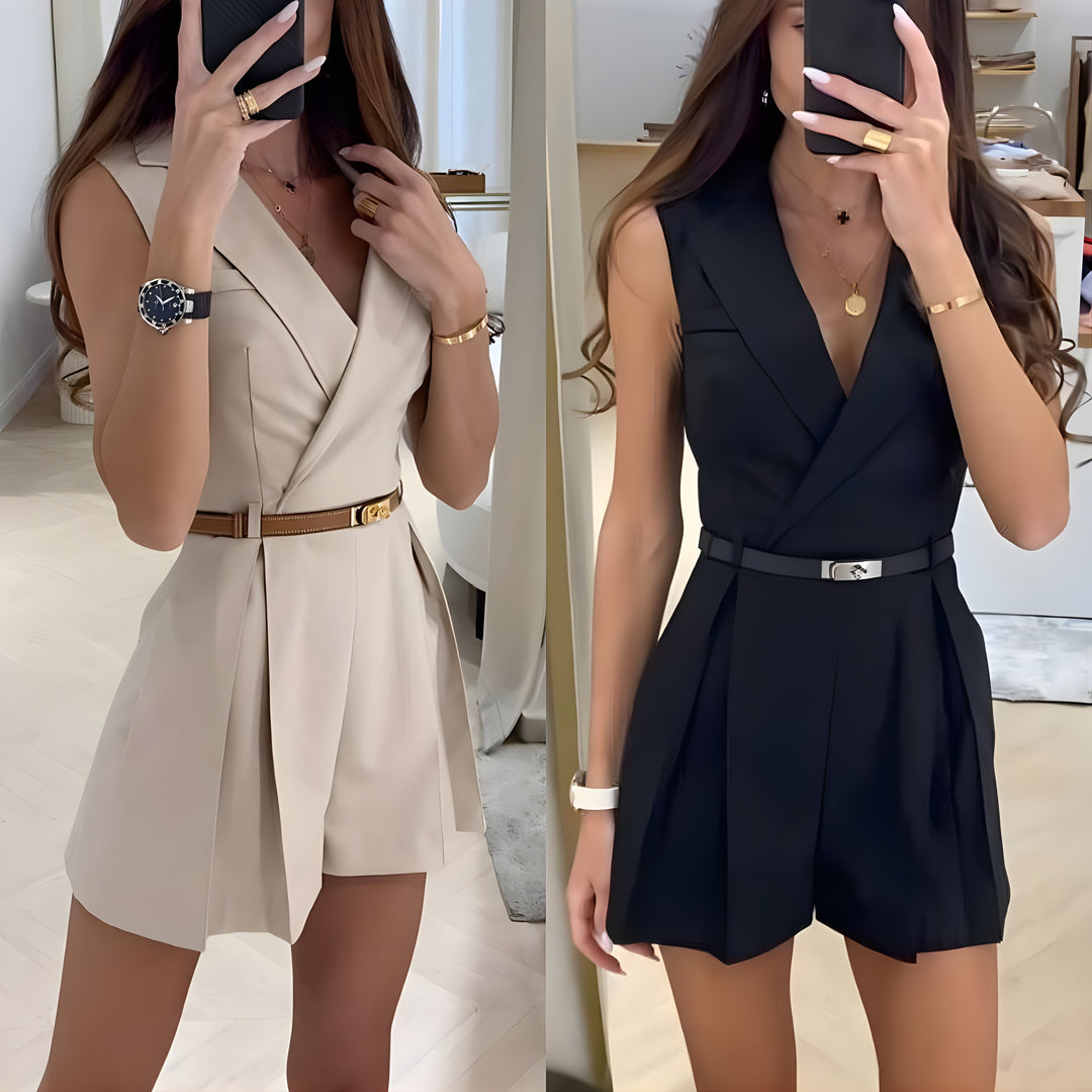Combishort Blazer Sans Manches – L’Alliance Parfaite du Chic et de l’Audace