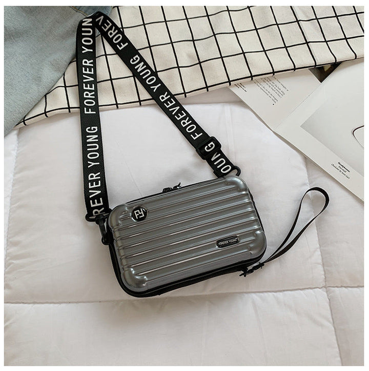 Sac Bandoulière Rigide Noir Design Valise - Petit Sac Tendance Urbain