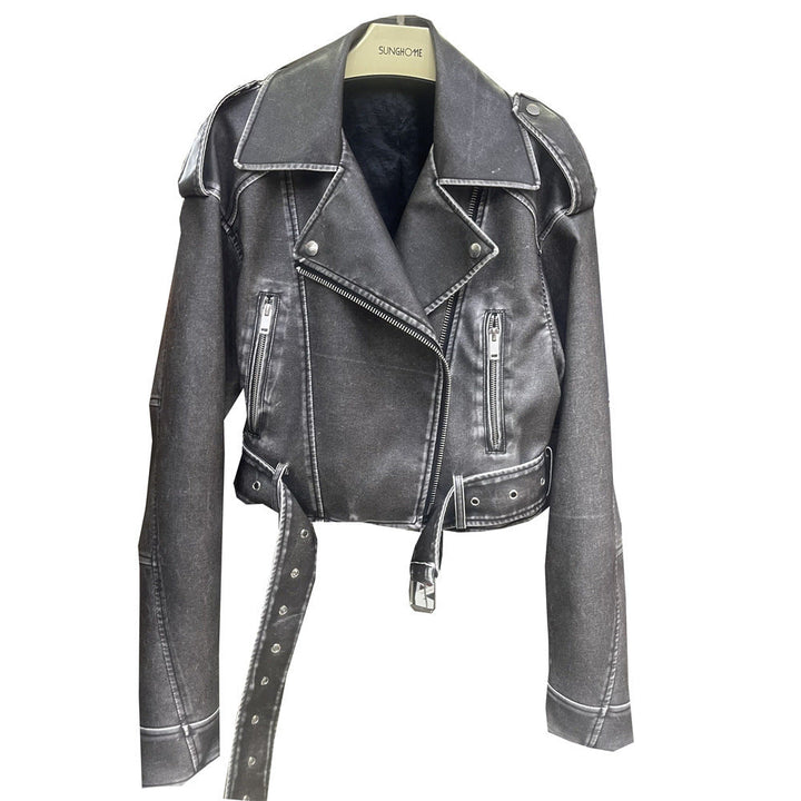 Blouson Court Oversize en Similicuir | Audace & Style Urbain