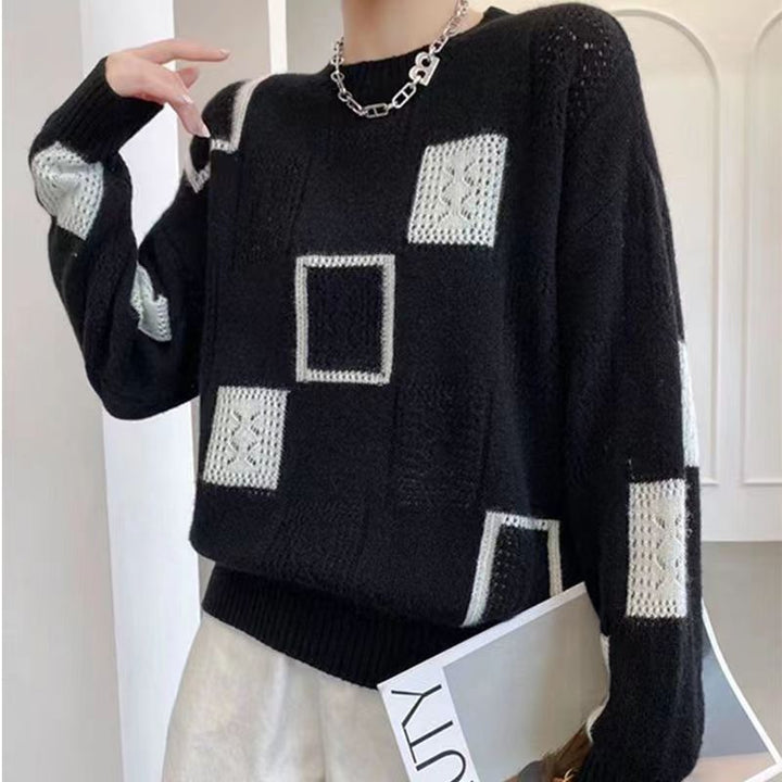 Pull Graphique Chic : Tricot Doux, Style Moderne & Original