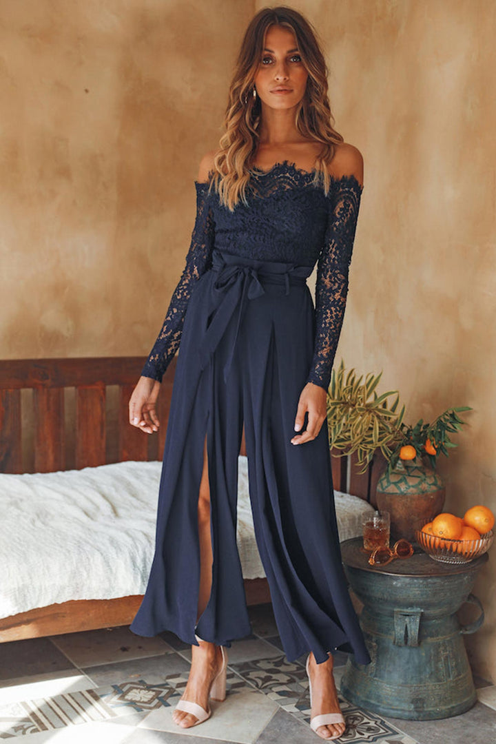 Combinaison Zara Femme Off-Shoulder avec Dentelle et Fente