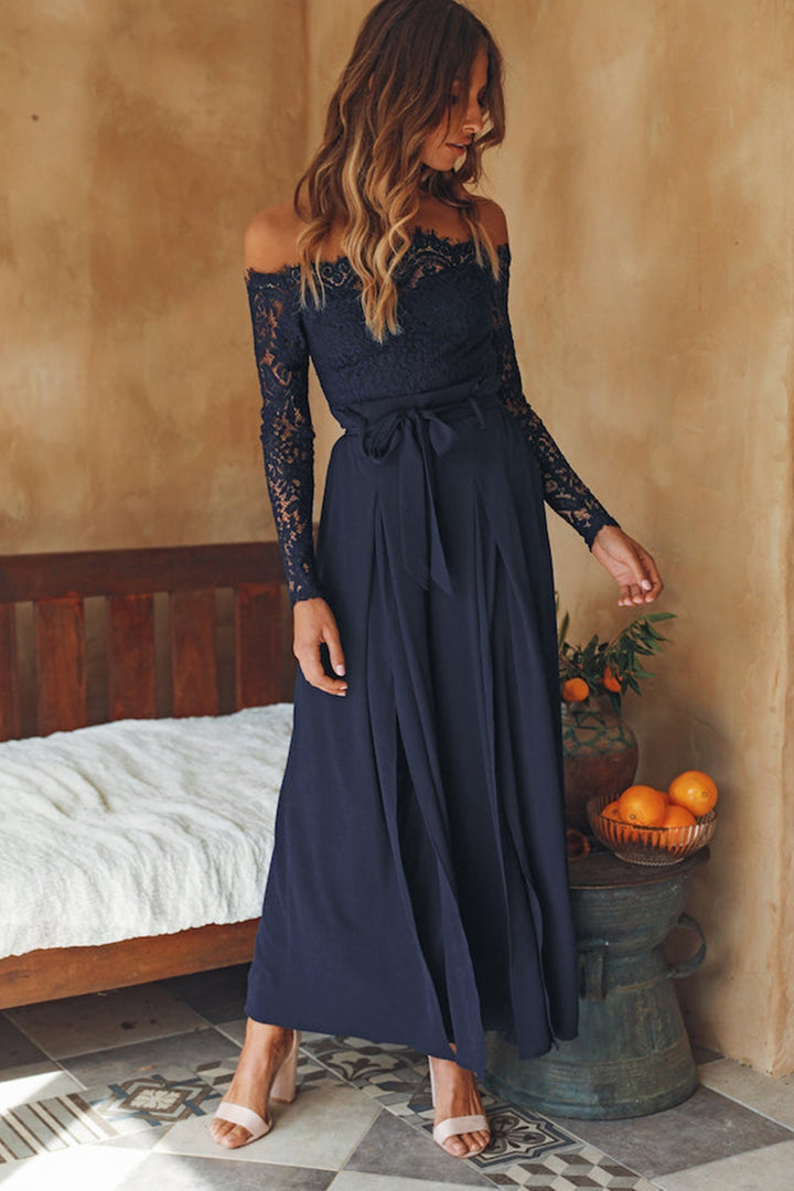 Combinaison Zara Femme Off-Shoulder avec Dentelle et Fente