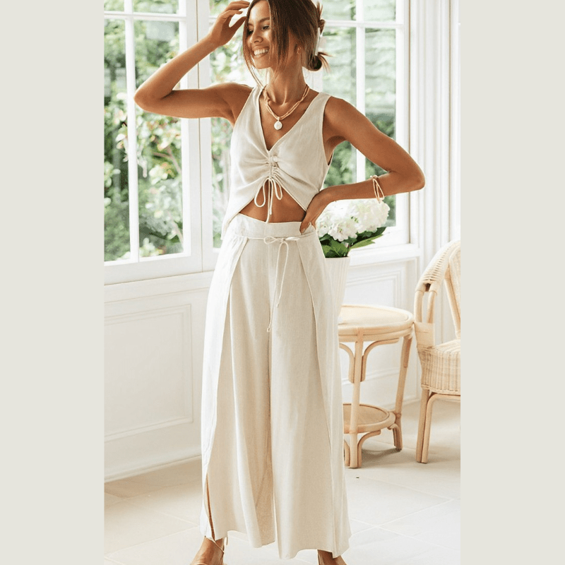 Ondine | Ensemble Bohème Chic Femme | Sans Manches - Looksy
