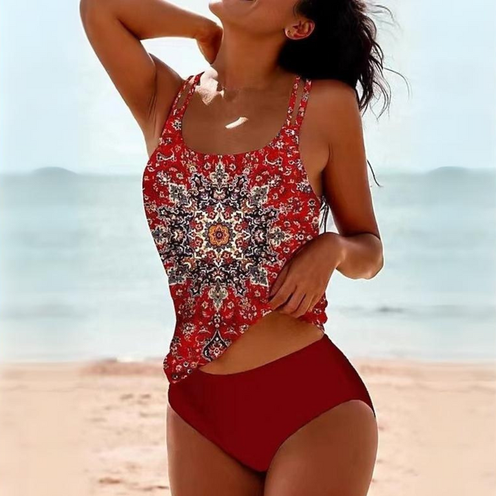 Tankini Bohème Imprimé Élégant Confort Plage/Piscine Été