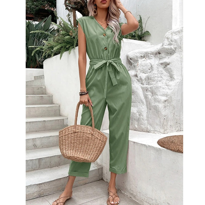 Combinaison Lena Femme Col V avec Ceinture Élégante et Confortable