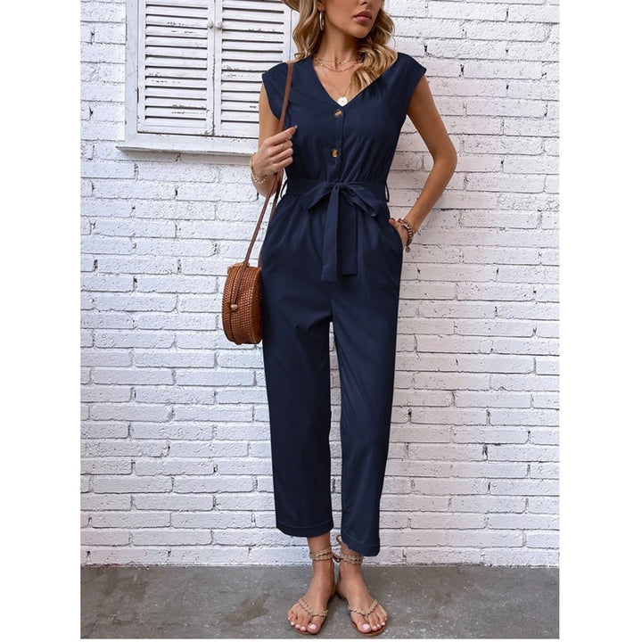 Combinaison Lena Femme Col V avec Ceinture Élégante et Confortable