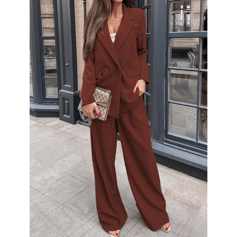 Philomena | Ensemble Tailleur Oversize Avec Pantalon Large Pour Femme | Deux - Pièces - Looksy