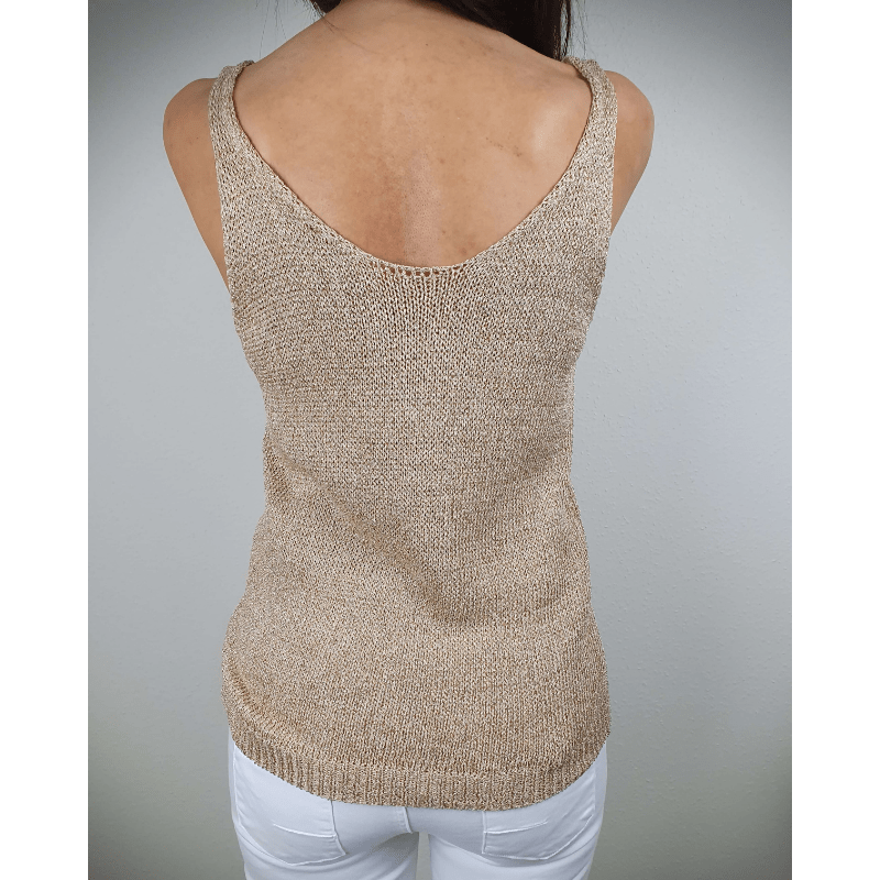 Polina | Haut Classique Chic En Maille Pour Femme | Sans Manches - Looksy