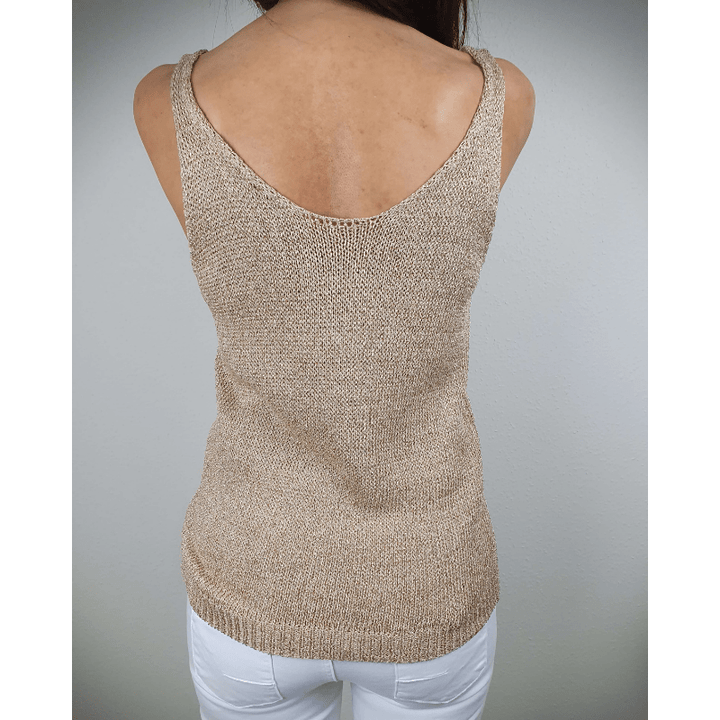 Polina | Haut Classique Chic En Maille Pour Femme | Sans Manches - Looksy