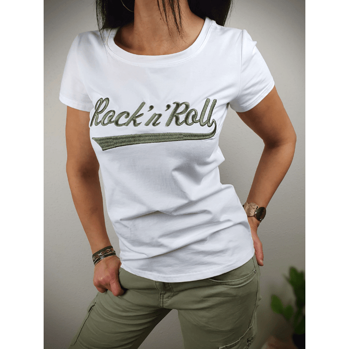 Quenia | T-shirt Graphique Rock 'n' Roll Pour Femme | Manches Courtes - Looksy