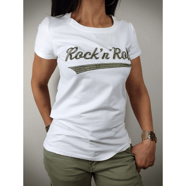 Quenia | T-shirt Graphique Rock 'n' Roll Pour Femme | Manches Courtes - Looksy