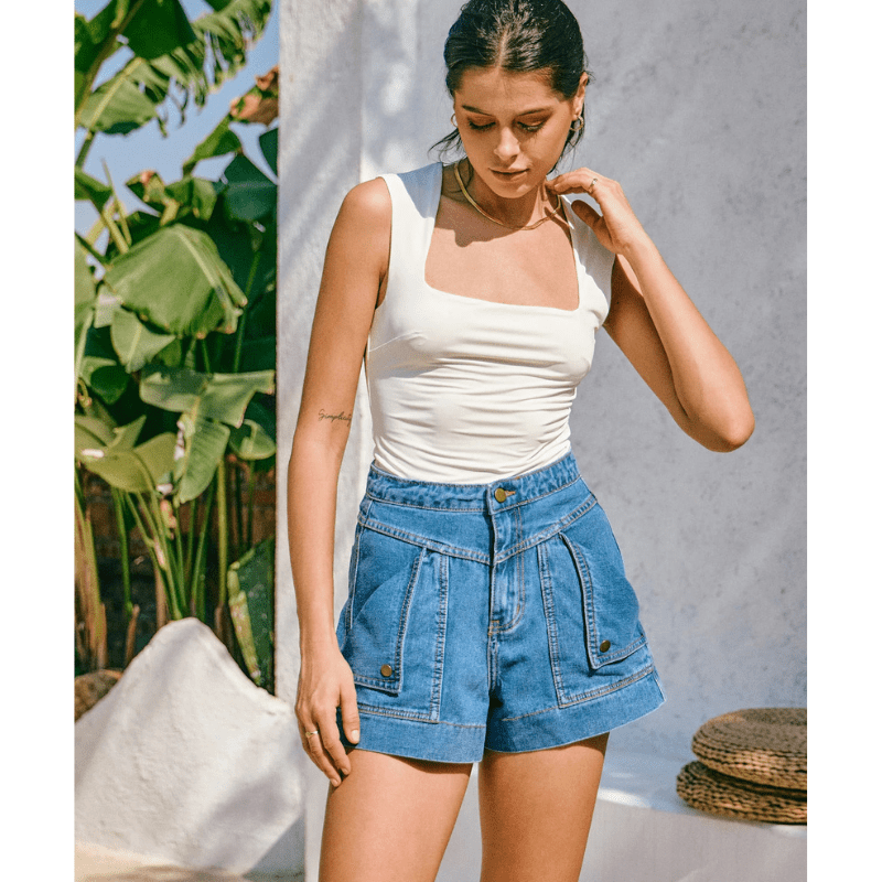 Rada | Short Cargo Chic & Décontracté pour Femme | Taille Haute - Looksy