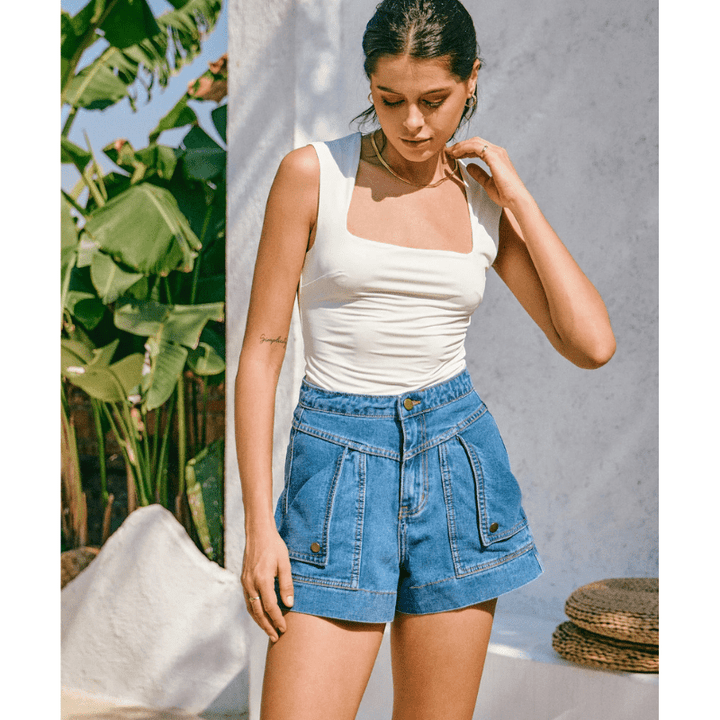 Rada | Short Cargo Chic & Décontracté pour Femme | Taille Haute - Looksy