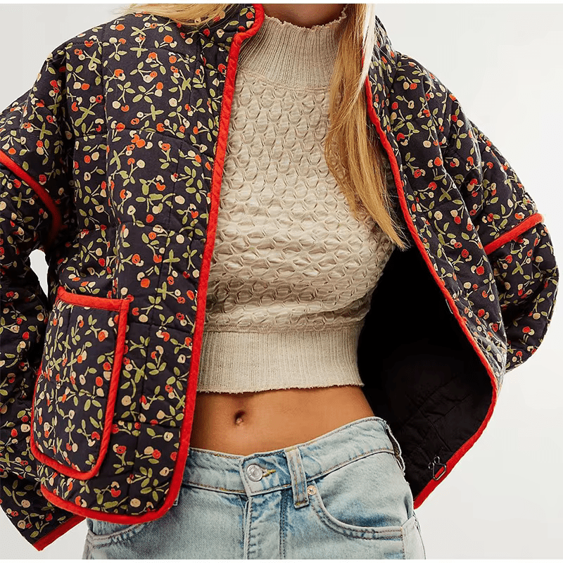 Rosalie | Veste Imprimée Fleurie Femme | Longue - Looksy