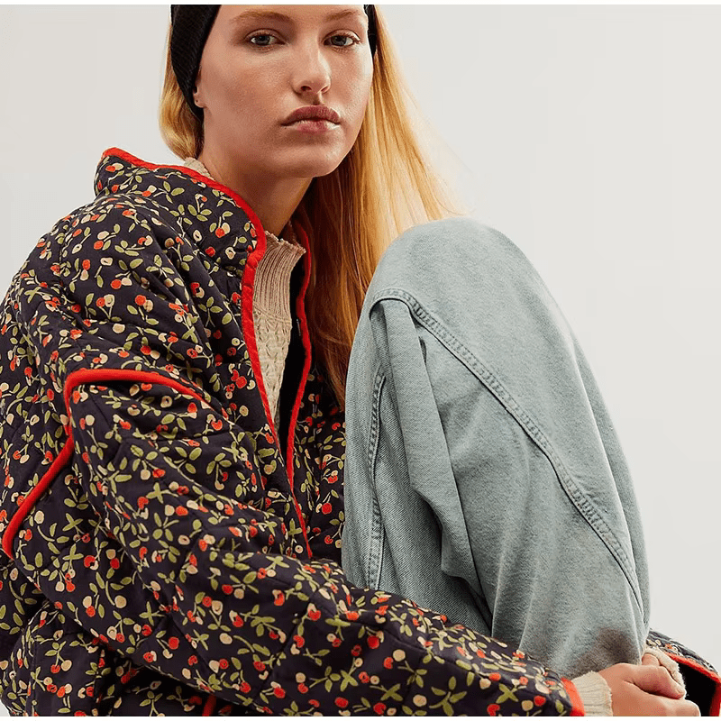 Rosalie | Veste Imprimée Fleurie Femme | Longue - Looksy