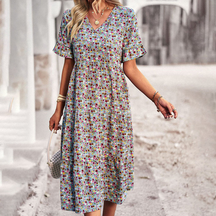 Robe Longue Bohème Fleurie | Fluide, Élégante & Confort