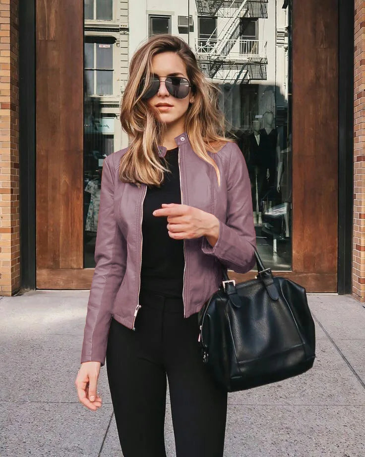 Blouson Cuir Ajusté – Élégance Audacieuse pour un Look Rock Chic