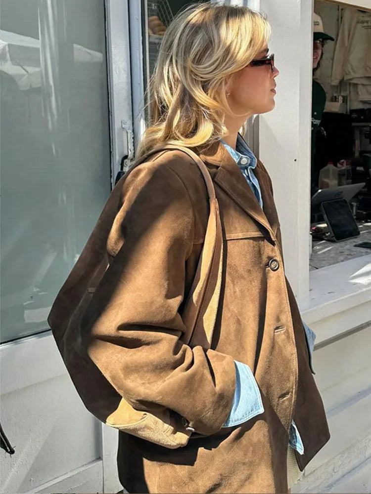 Veste Élégante en Suède Classique