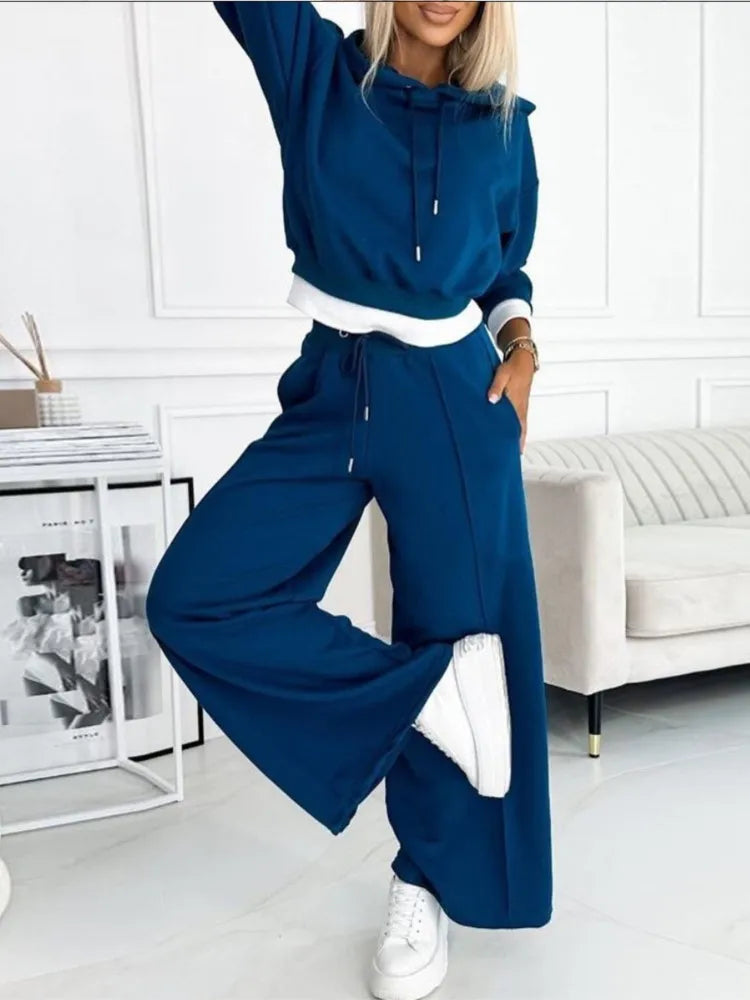 Ensemble Jogging Femme Oversize Gris Chiné - Confortable Hiver Taille Haute