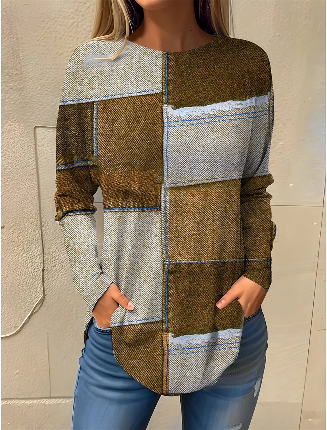 Pull Long Patchwork Femme : Coton Doux, Tendance & Confort