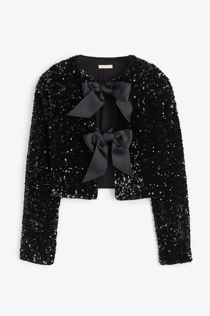 Cardigan Texturé Nœuds Femme - Élégant Féminin & Chic
