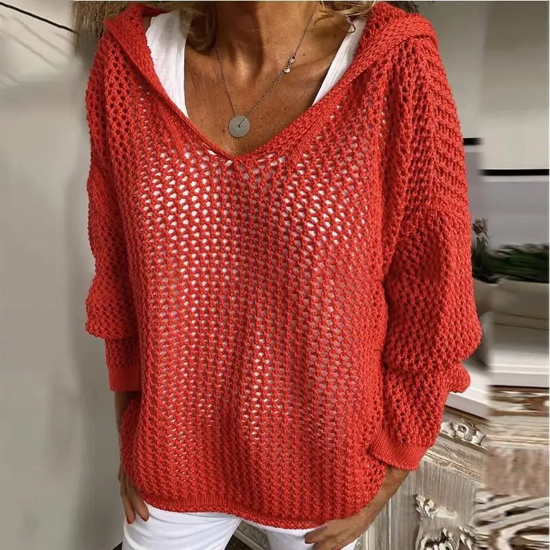 Pull Maille Ajourée Léger Tendance Mi-Saison