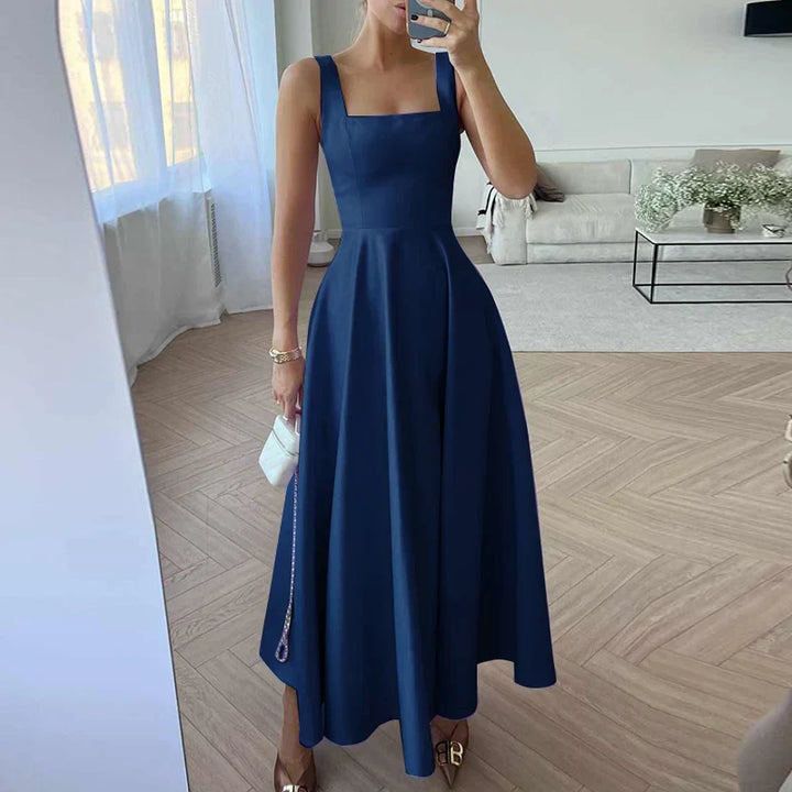 Robe Celine – Robe longue élégante sans manches détails raffinés