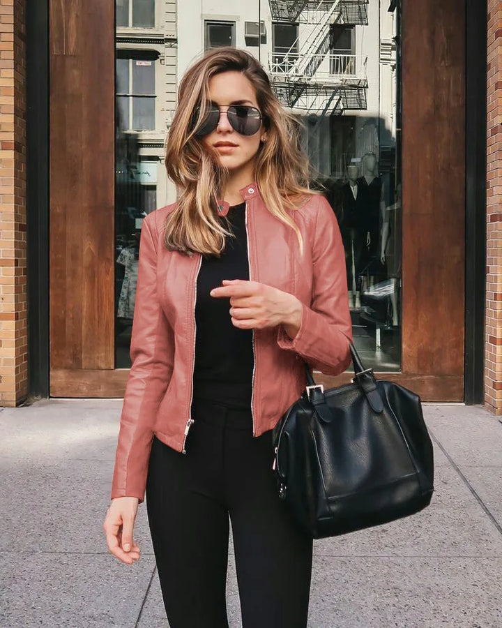Blouson Cuir Ajusté – Élégance Audacieuse pour un Look Rock Chic