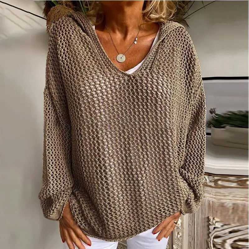 Pull Maille Ajourée Léger Tendance Mi-Saison