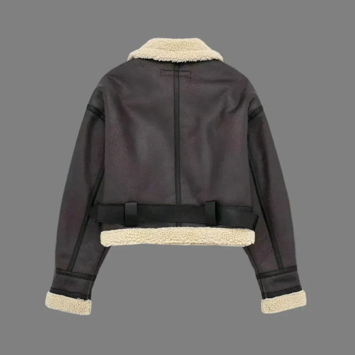 Veste Aviateur Similicuir Femme - Tendance Hiver Doublée