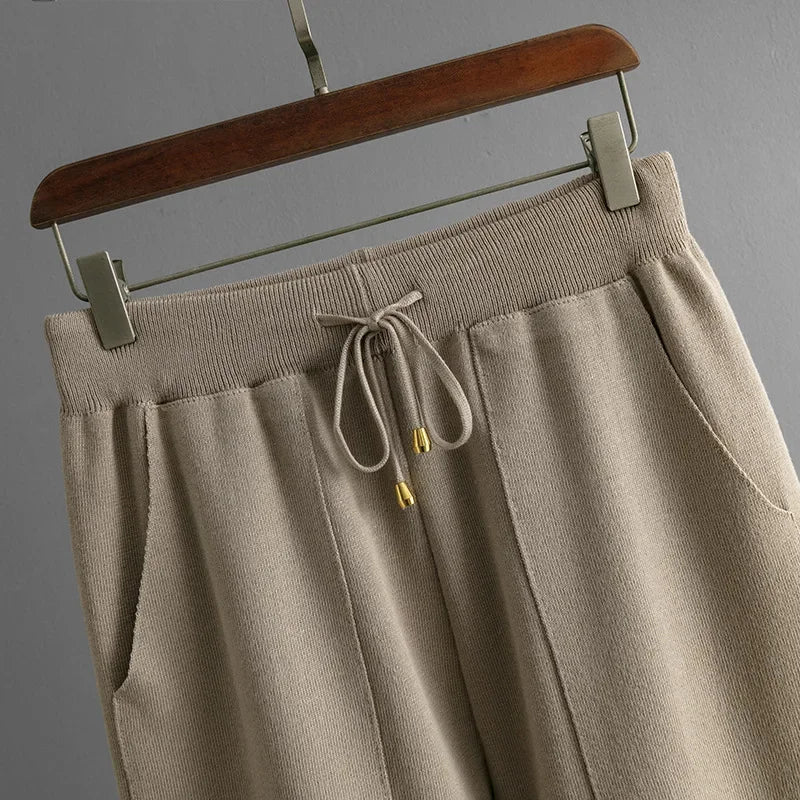 Ensemble Loungewear Femme Beige - Pull Motif Pantalon Confort