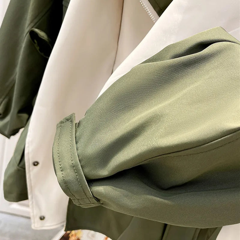 Veste Oversize Bicolore Col Large - Élégante Décontractée Style Urbain