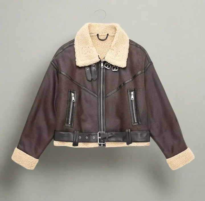 Veste Aviateur Similicuir Femme - Tendance Hiver Doublée