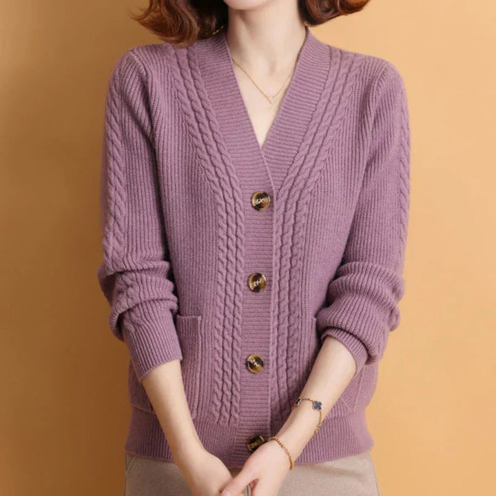 Cardigan Tricoté Torsades Femme - Chaleur Raffinée Naturelle