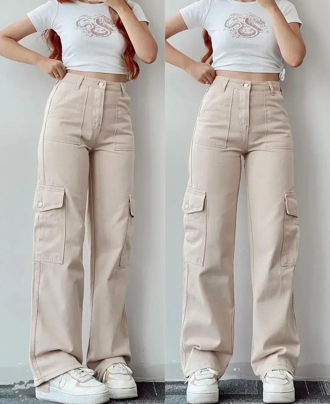 Pantalon Cargo Taille Haute – L’Alliance Parfaite du Style et du Confort