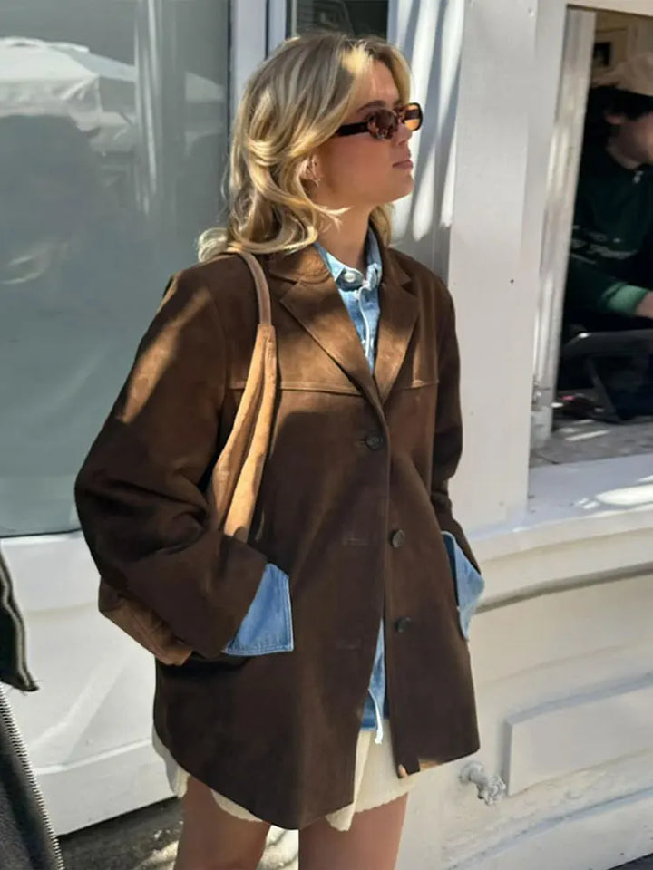 Veste Élégante en Suède Classique