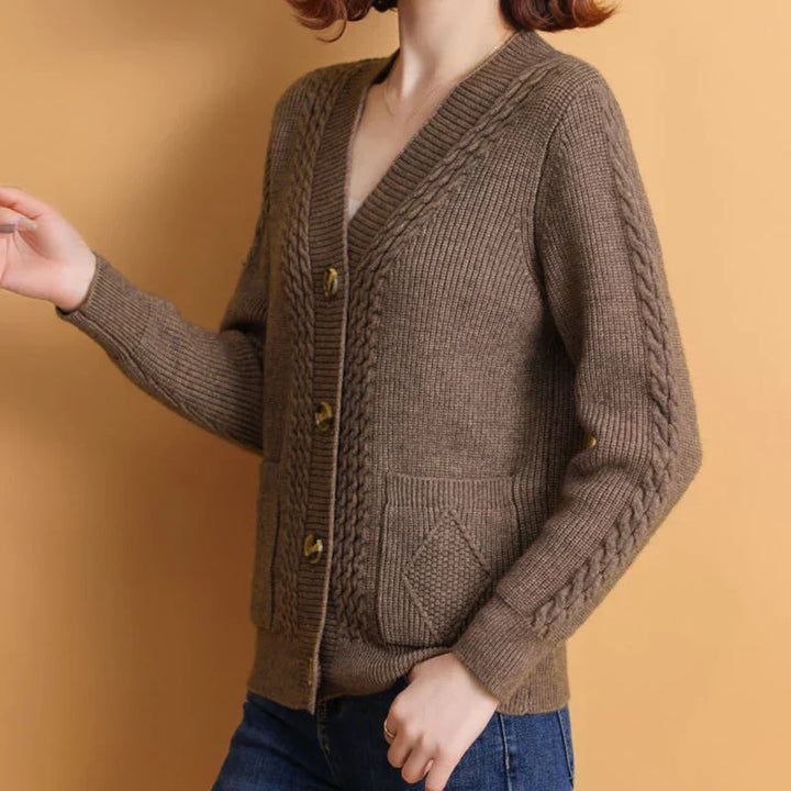 Cardigan Tricoté Torsades Femme - Chaleur Raffinée Naturelle